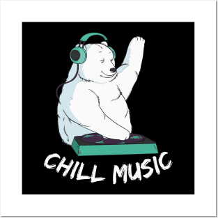 Chill Music DJ Polar Bear Posters and Art